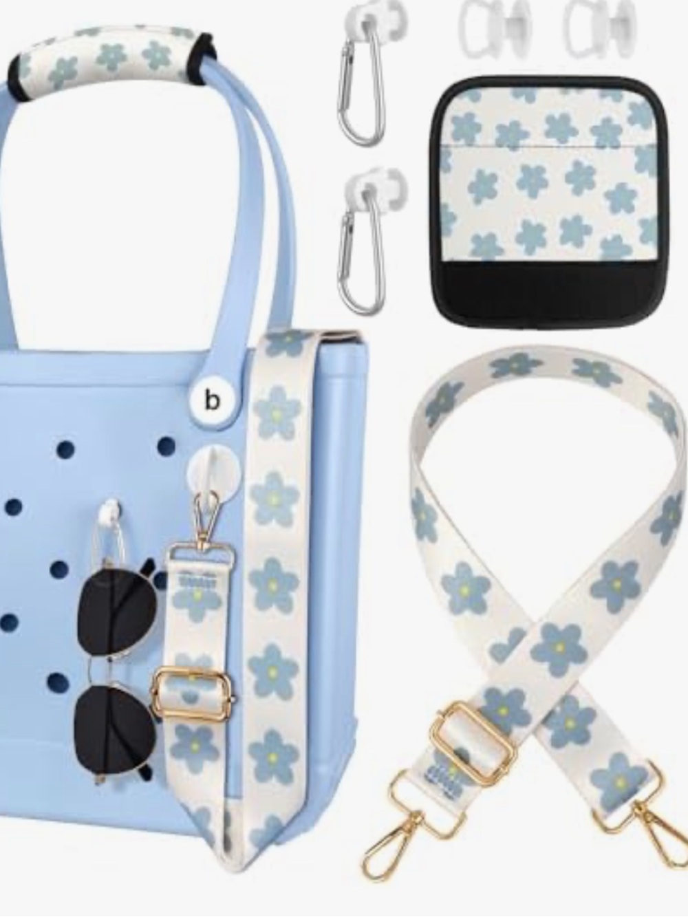 Toykee Crossbody Strap & Handle Wrap for Bogg Bag Flower NWT